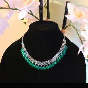 Lia Sophia Emerald/Silver Necklace